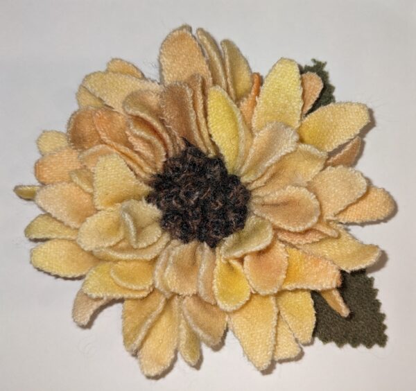 Fiber Art for your Lapel - Yellow