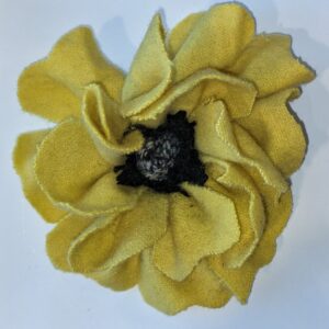 Fiber Art for your Lapel -  Light Yellow