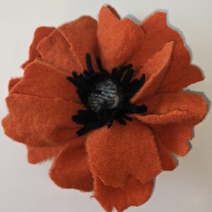 Fiber Art for your Lapel - Orange